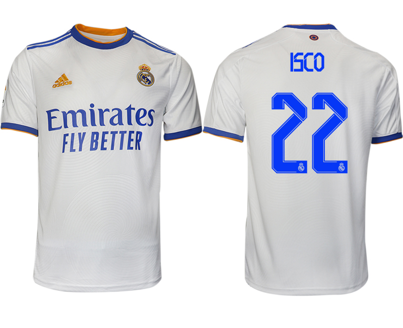 Men 2021-2022 Club Real Madrid home aaa version white #22 Soccer Jerseys
